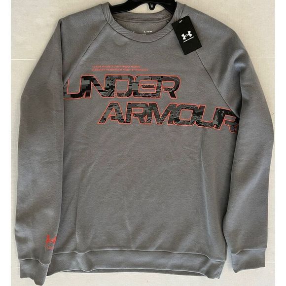 Under Armour 1366306 Mens Sz XL UA Rival Fleece Camo Script Crew Sweatshirt - Picture 3 of 5
